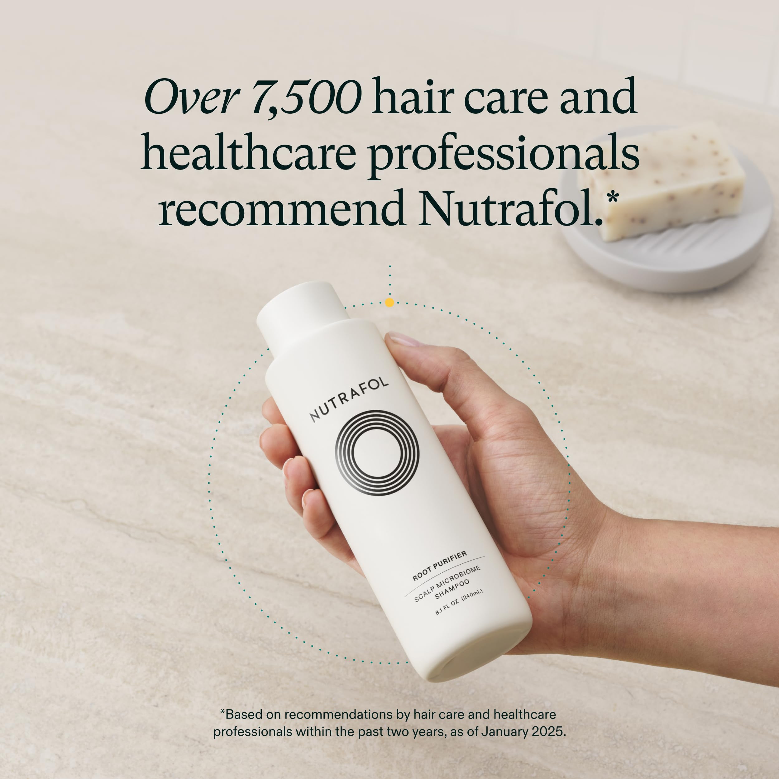 Nutrafol Shampoo, Cleanse and Hydrate Hair and Scalp, Improves Hair Volume, Strength and Texture, Physician-formulated for Thinning Hair, Color Safe, Sulfate Free - 8.1 Fl Oz Bottle