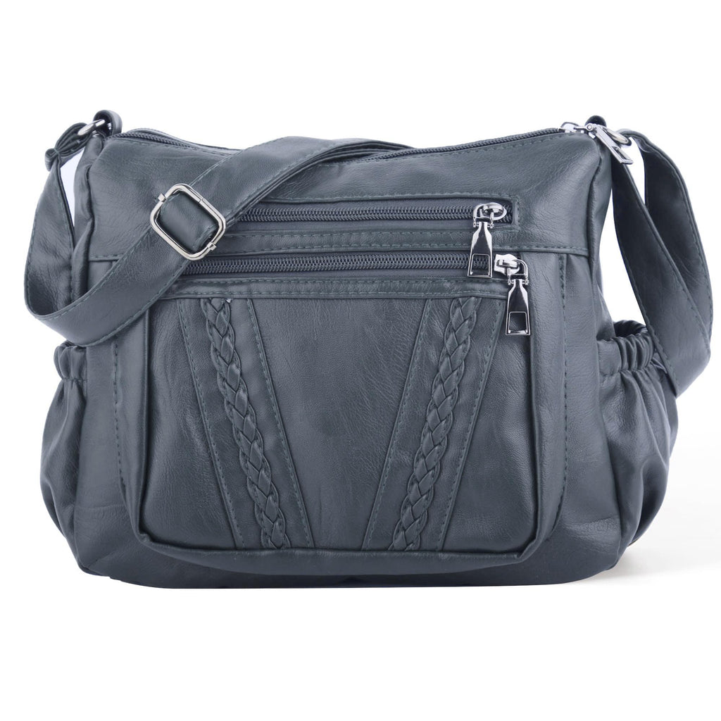 ELDA Crossbody Bags For Women Pocketbooks Soft PU Leather Purses and Handbags Multi Pocket Shoulder Bag