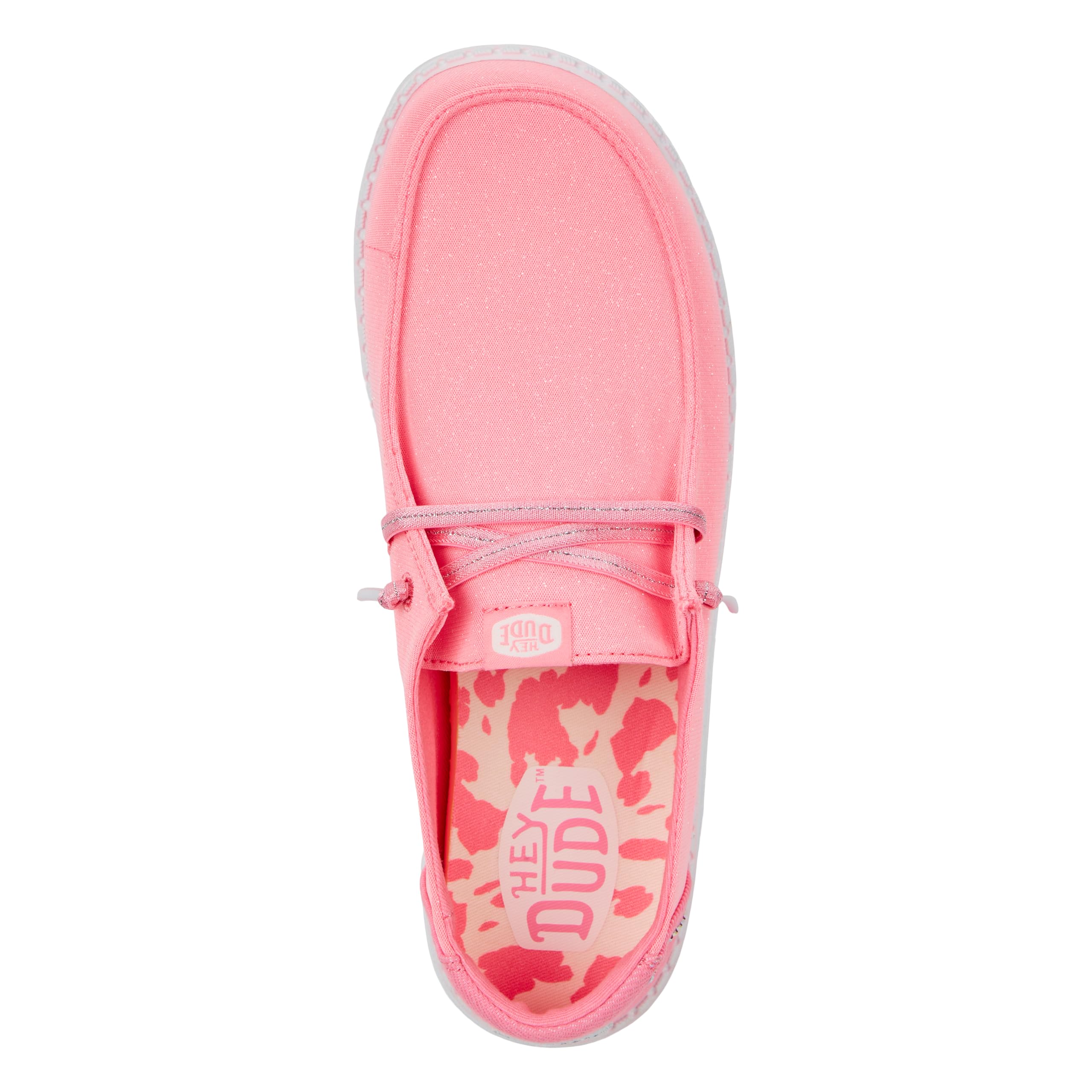 HEYDUDE Wendy Stardust Plumeria Pink Size 8, Women’s Shoes, Women’s Slip-on Loafers, Comfortable & Light-Weight