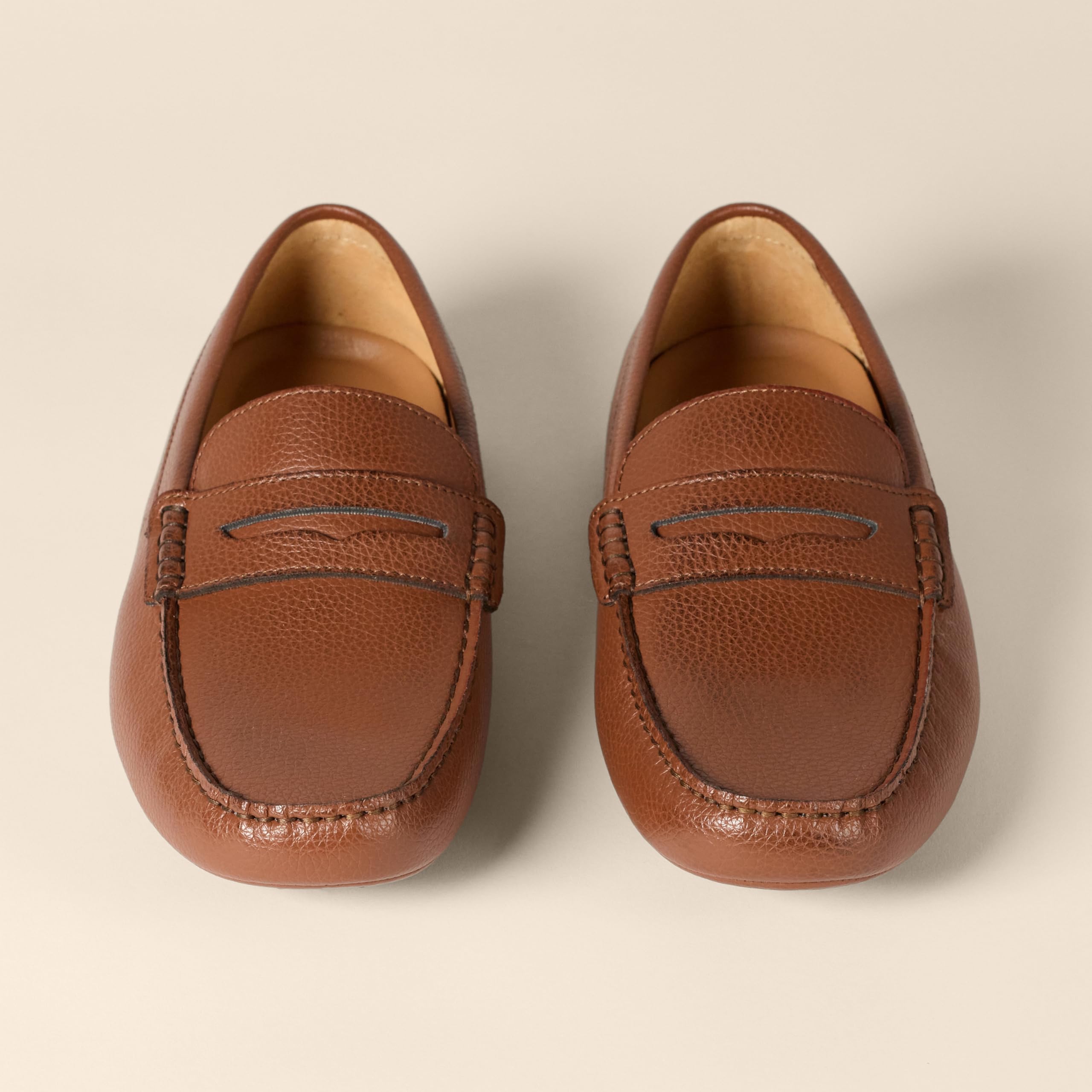 Amazon Essentials Men's Casual Driving Moc Loafers Slip-On Shoes, Tan Faux Leather, 9