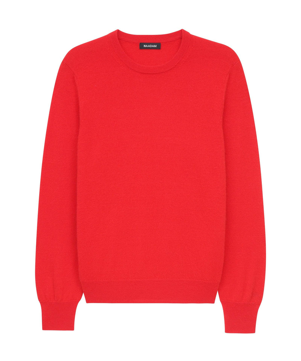 NAADAM Men's The Original Cashmere Crewneck Sweater, Tomato Red, XL