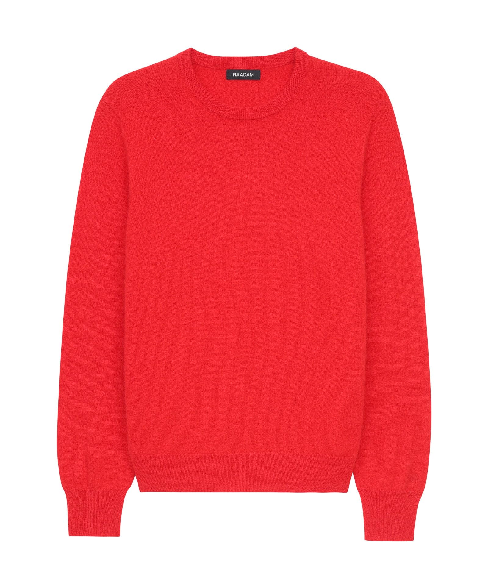 NAADAM Men's The Original Cashmere Crewneck Sweater, Tomato Red, XL