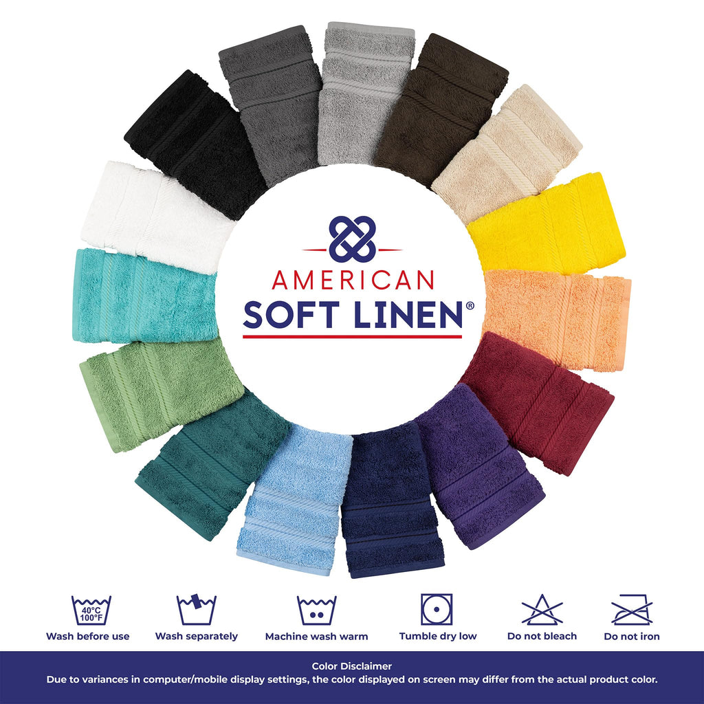 American Soft Linen Luxury 4 Piece Bath Towel Set, 600 GSM 100% Cotton Turkish Bath Towels for Bathroom, 27x54 in Extra Large Bathroom Shower Towels, Yellow