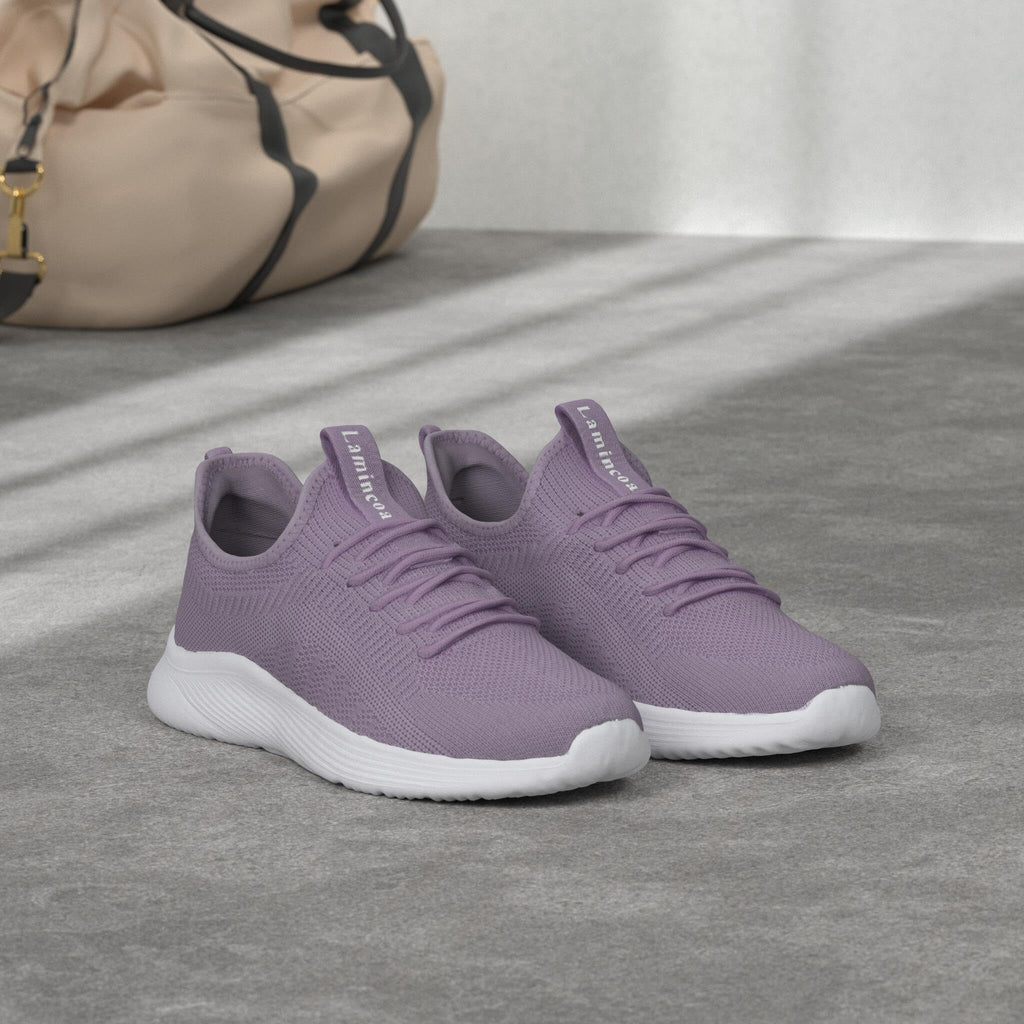 Lamincoa Womens Slip On Walking Shoes Non Slip Casual Road Running Lightweight Mesh Fashion Sneakers for Gym Travel Workout Purple