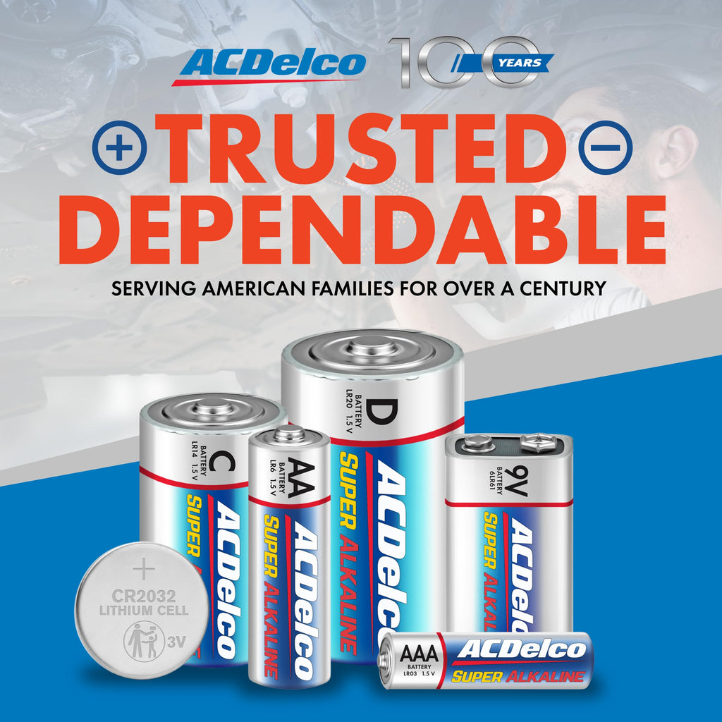 Powermax ACDelco 200-Count AA Batteries, Super Alkaline Battery, 10-Year Shelf Life, Recloseable Packaging
