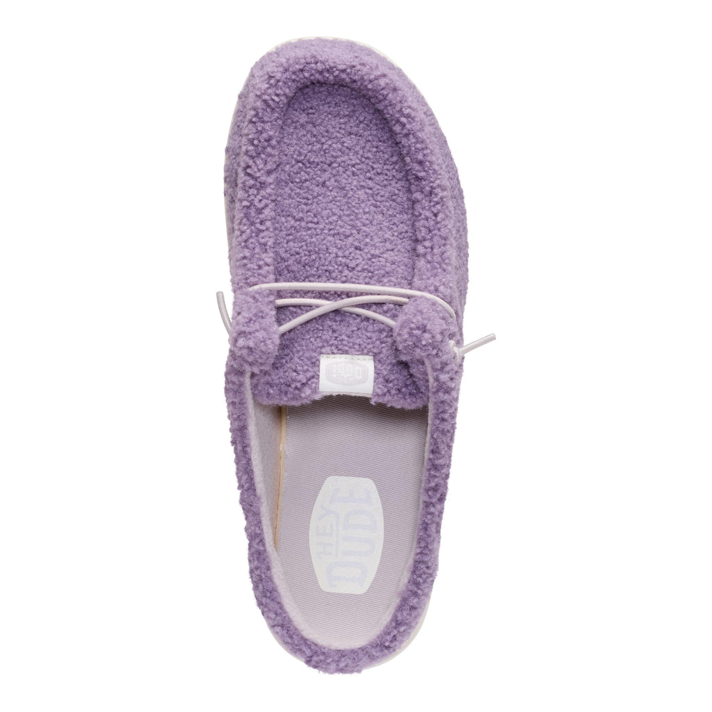 HEYDUDE Wendy Slip Sherpa Purple Ash Size 8, Women’s Shoes, Slip-on Mules, Comfortable & Light-Weight
