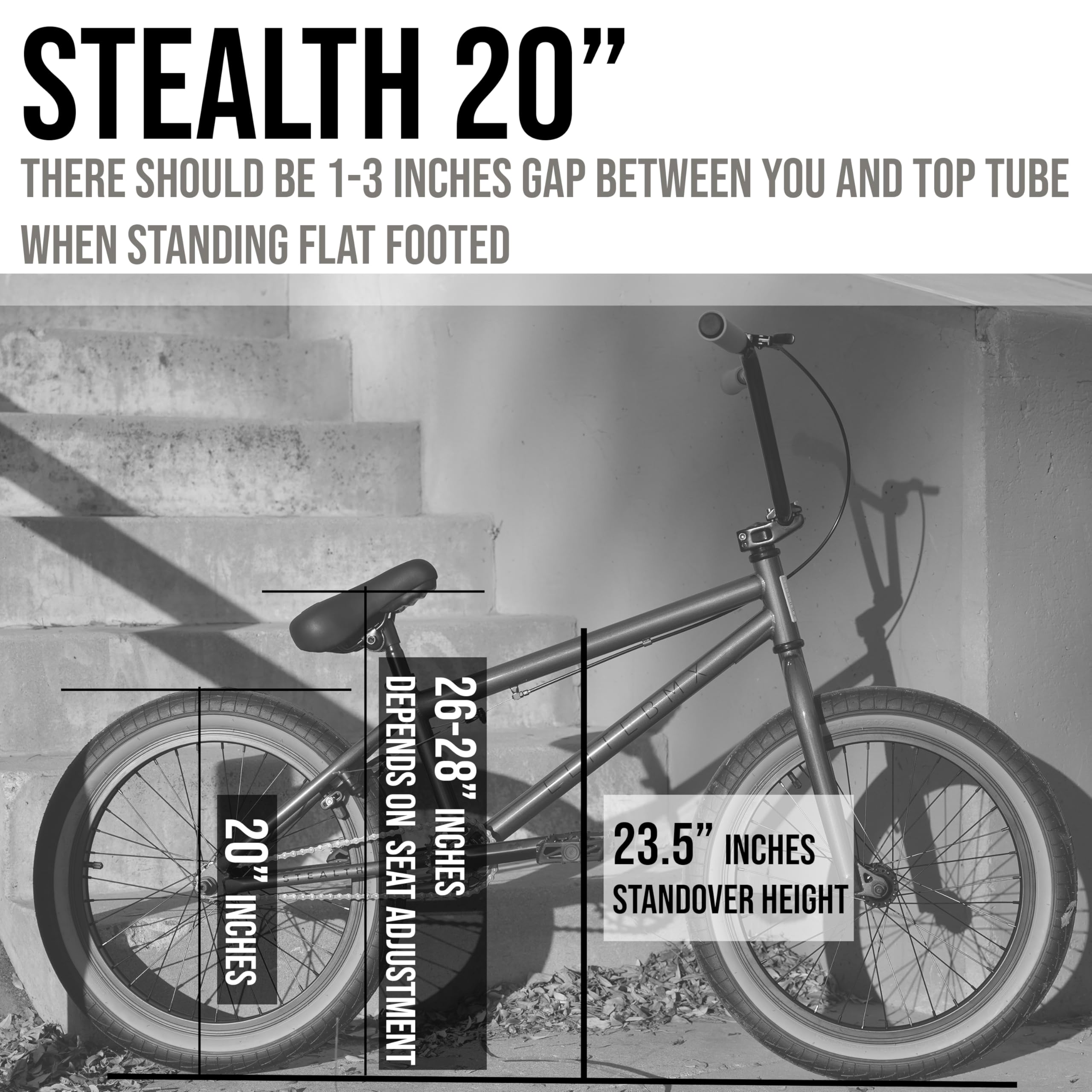 Elite BMX Freestyle Bike, Durable Steel Frame, Available in 16", 18", and 20" Sizes. New Sizes 26" and 29" BMX Bicycles. (Black Gum, 20")