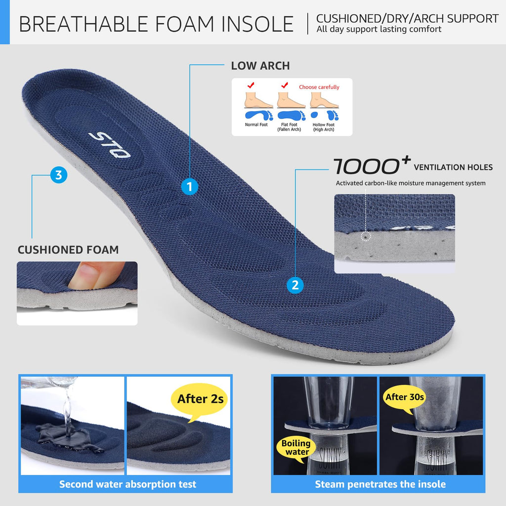 STQ Walking Shoes Women Slip on Sneakers Tennis Work Non Slip Arch Support Orthopedic Comfortable Nursing Plantar Fasciitis Breathable Mesh Fashion Ladies Navy 8