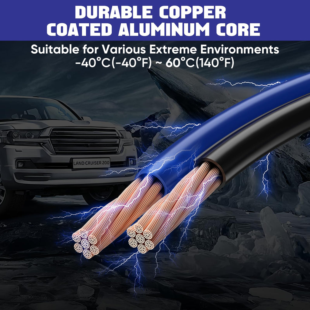 EXTRESPO 2/0 Gauge 30 FT Heavy Duty Jumper Cables, 1500Amp Quick Connect Booster Cables for 12V & 24V Cars, SUVs and Trucks, Kit with Carry Case, Gloves, Brushes