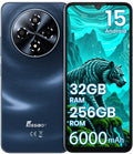 FOSSIBOT S5 Pro Android 15 Cellphone, 32GB+256GB/2TB Phone, 6.88" HD Smartphone, 6000mAh Battery Smartphones,50MP+8MP Phones,Gemini Al Cell Phone 2026 Black