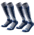 WEIERYA Ski Sock Merino Wool Ski Socks Mens Womens Skiing & Snowboarding Socks, Over The Calf (US, Alpha, Large, Regular, Regular, 2, Blue)