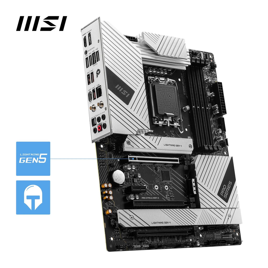 MSI PRO Z790-A WiFi II Motherboard, ATX - Supports Intel Core 14th, 13th & 12th Gen Processors, LGA 1700-80A SPS VRM, DDR5 Memory Boost 7800+MT/s/OC, PCIe 5.0 x16, 4 x M.2 Gen4, Wi-Fi 6E, 2.5G LAN