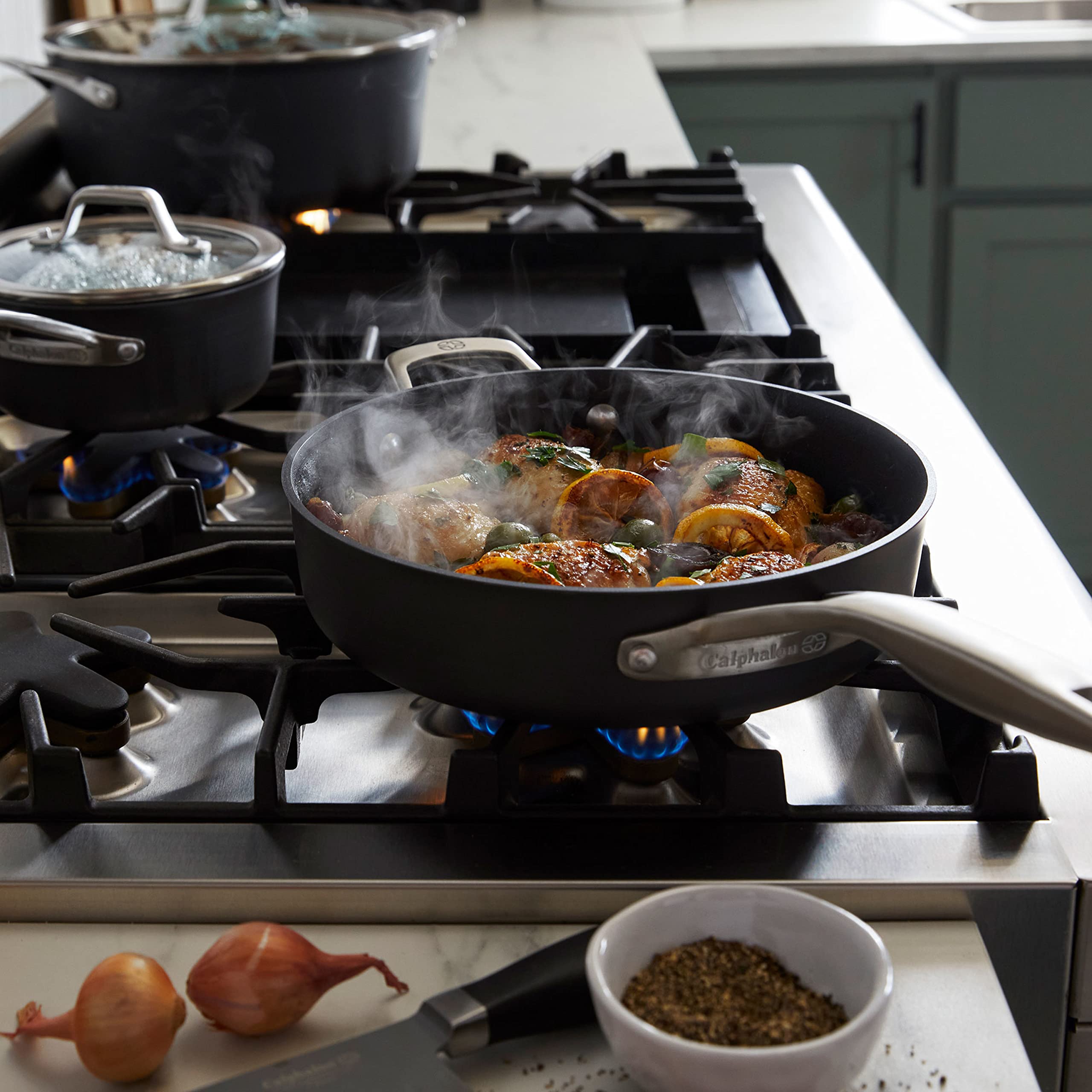 Calphalon Premier Hard-Anodized Nonstick Cookware 11-Piece Pots and Pans Set Dishwasher and Oven Safe with MineralShield Nonstick Technology Durable and Versatile Kitchen Cookware