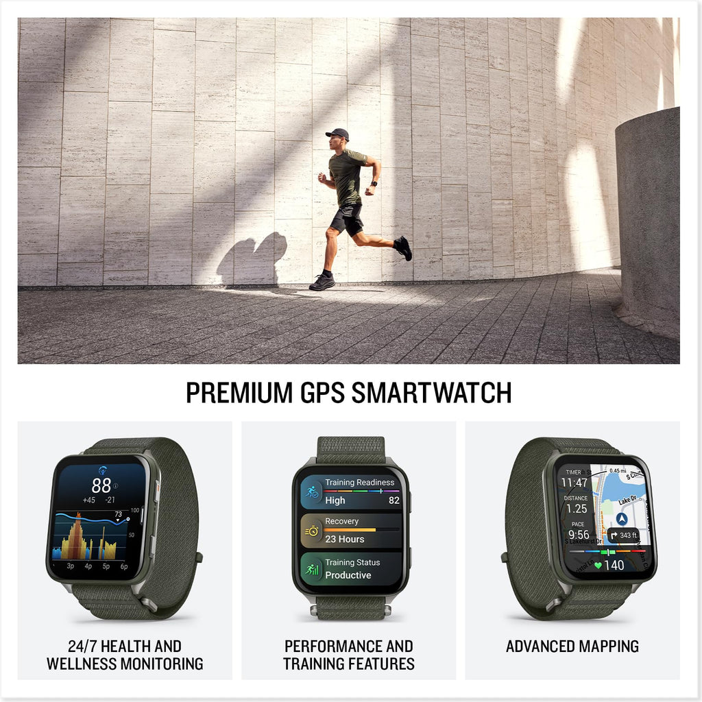 Garmin® Venu® X1, Thin and Lightweight GPS Smartwatch, AMOLED Display, Advanced Health and Fitness Features, Moss with Titanium Caseback and Moss ComfortFit Nylon Band
