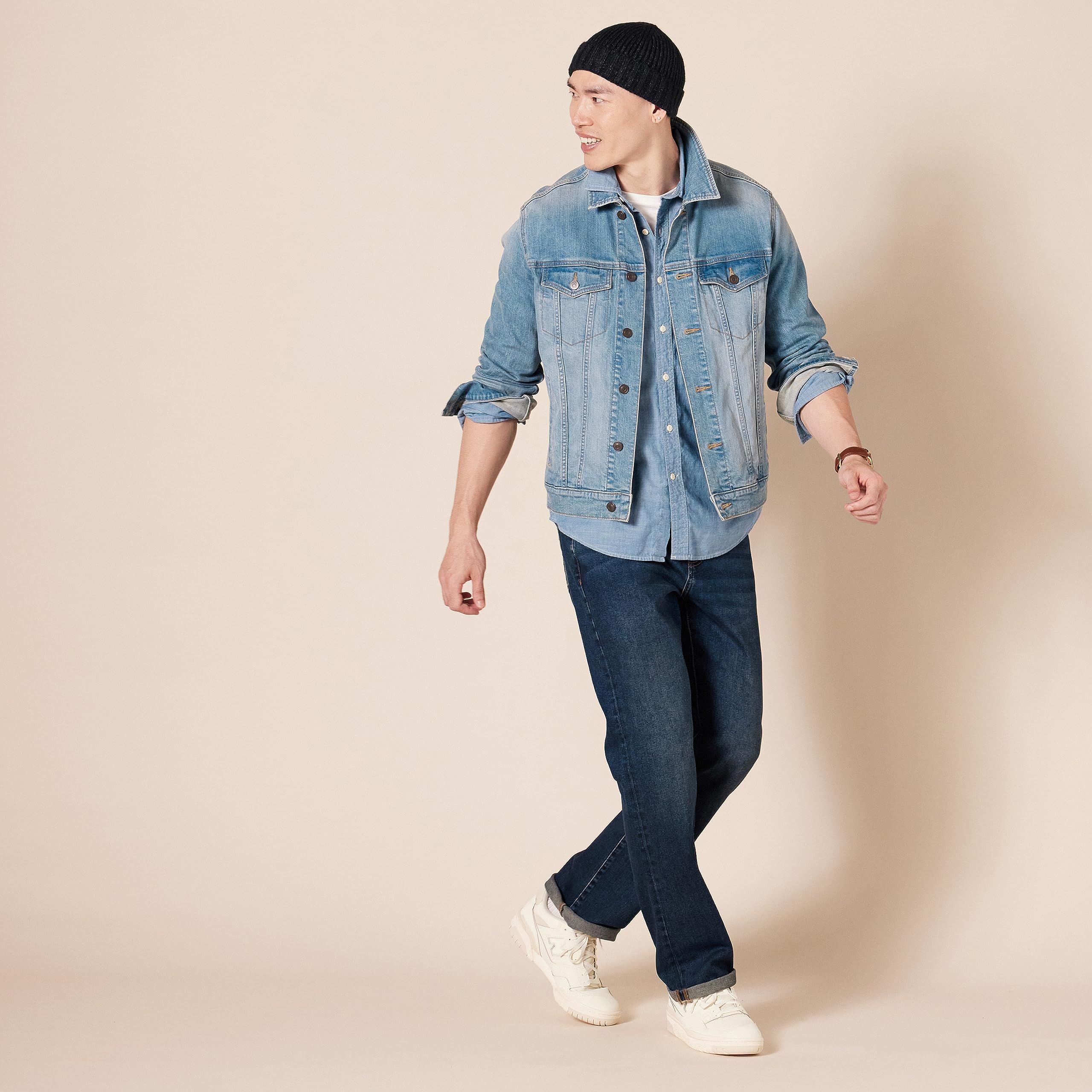 Amazon Essentials Men's Straight-Fit Stretch Jean - Discontinued Colors, Dark Wash, 34W x 29L