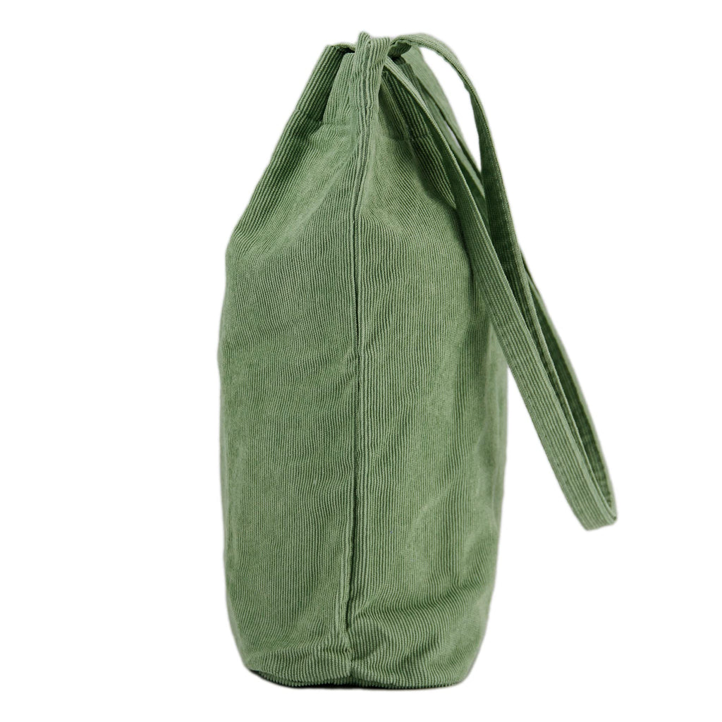 Corduroy Tote Bag Cute Tote Bags for Women Shoulder Bag with Inner Pocket for Work Beach Travel and Shopping Grocery (Matcha Green)