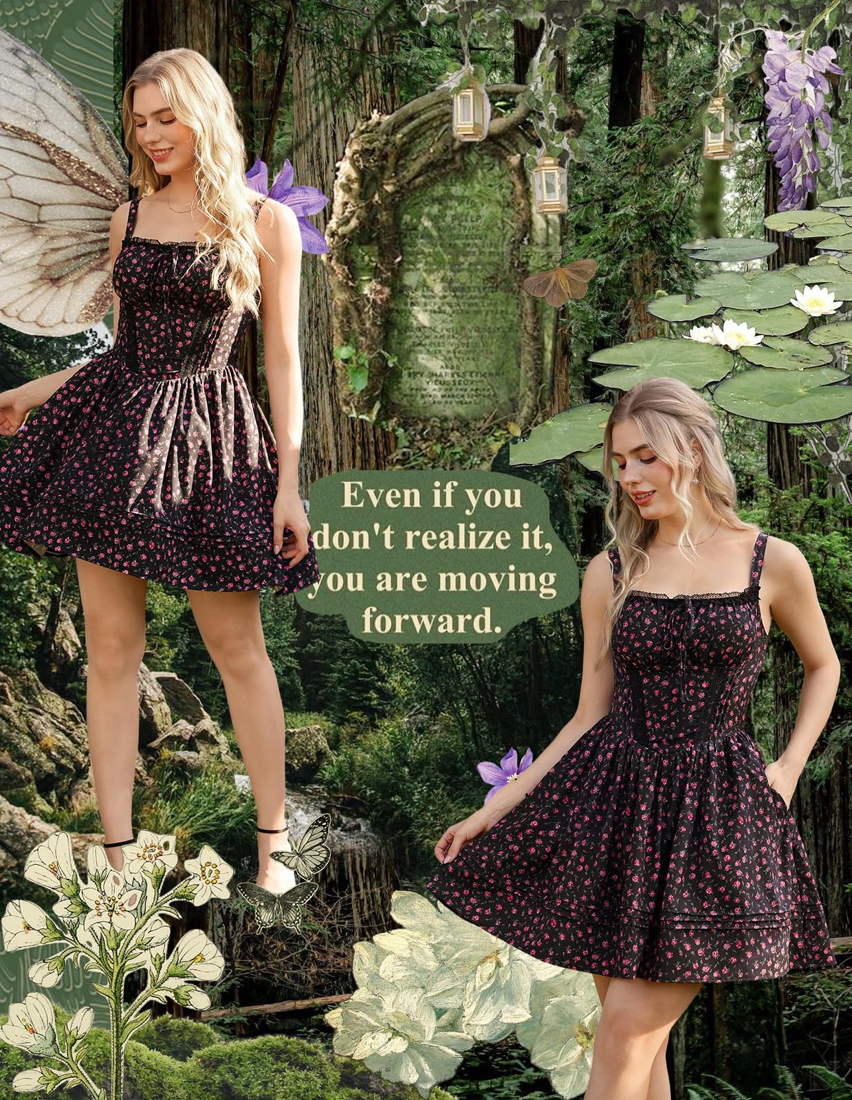 Scarlet Darkness Floral Corset Dress Summer Mini Dresses for Women Teens 2026 Graduation Sundress Black Floral L