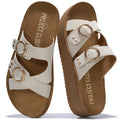 Project Cloud Platform Sandals Women - Eco-Crafted Leather Womens Summer Shoes with Lightweight Adjustable Buckle and Non-Slip Outsole Summer Sandals for Women 2026 (KRISTI,CREAM,9M)