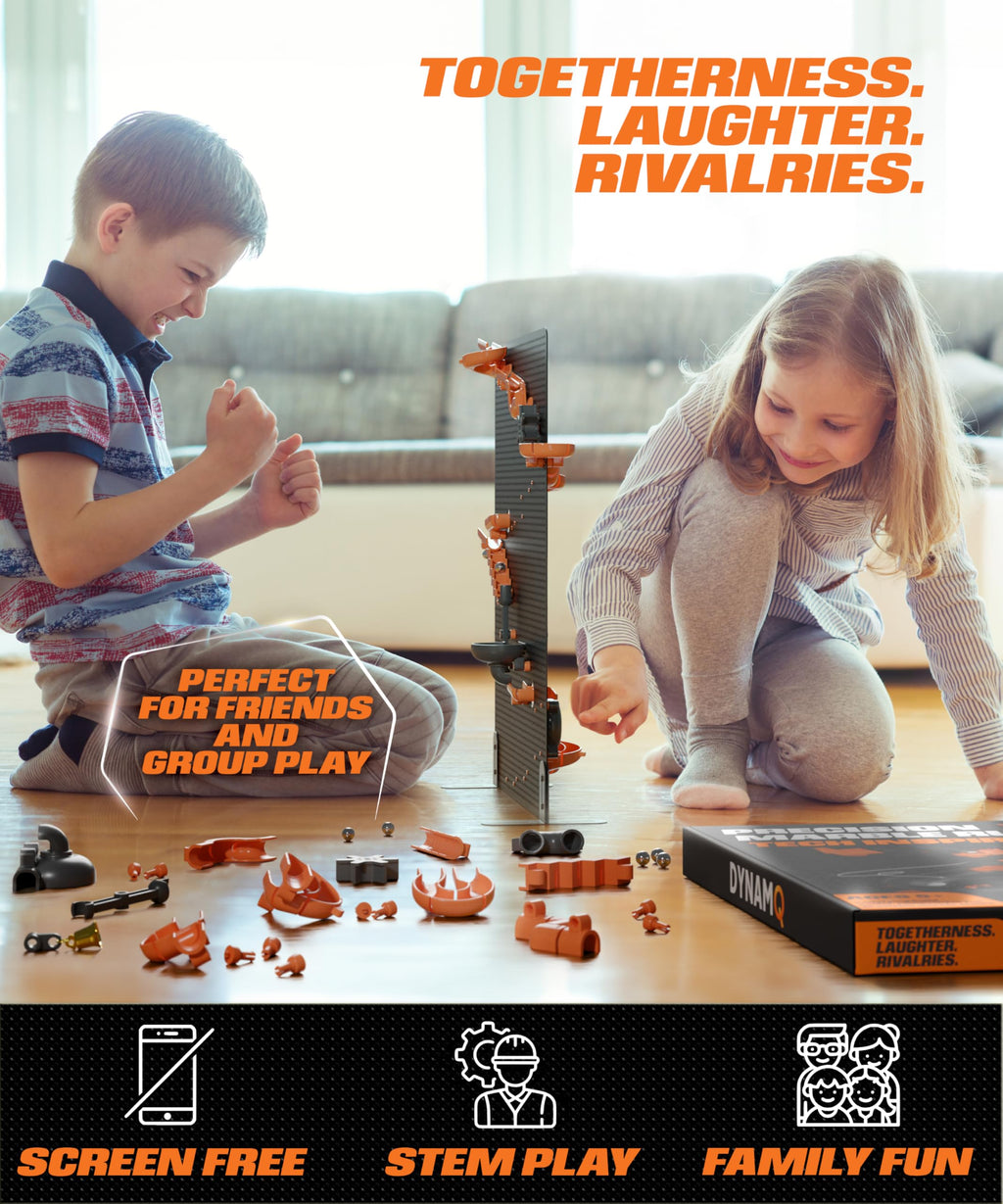 Precision Marble Run - 125 Piece STEM Building Set - Educational Learning Science Toys Kits for Kids Ages 5+ Adults - 3D Marble Maze Construction Game, Christmas Birthday Gifts for Boys, STEM Project