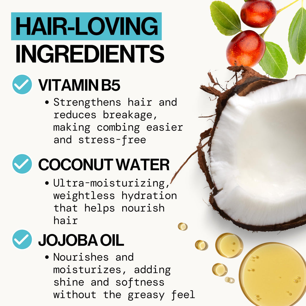 Pacifica Coconut Milk Hair Detangler Spray – Leave-In Conditioning Elixir for Tangle-Free Hair – Instantly Detangles Knots, Adds Shine & Moisture, Prevents Breakage & Frizz – Vegan & Cruelty-Free