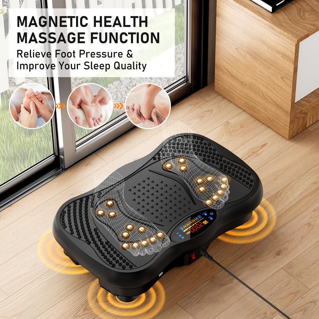 Vibration Plate Exercise Machine, 130 Levels Full Body Workout Vibrating Plate for Lymphatic Drainage Weight Loss, 450 Lbs Capacity Shake Fitness