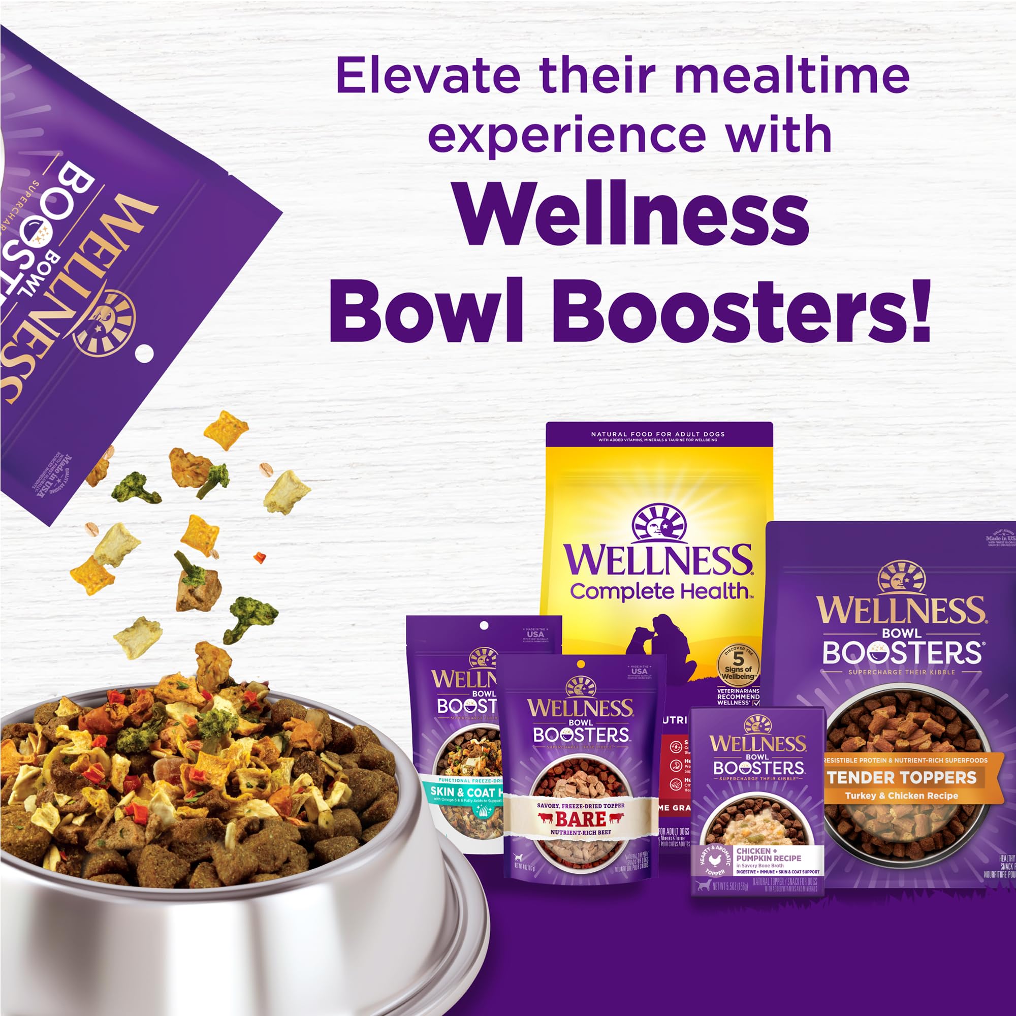 Wellness Complete Health Dry Dog Food, Wholesome Grains, Natural, Healthy Weight Chicken & Peas Recipe, (5-Pound Bag)