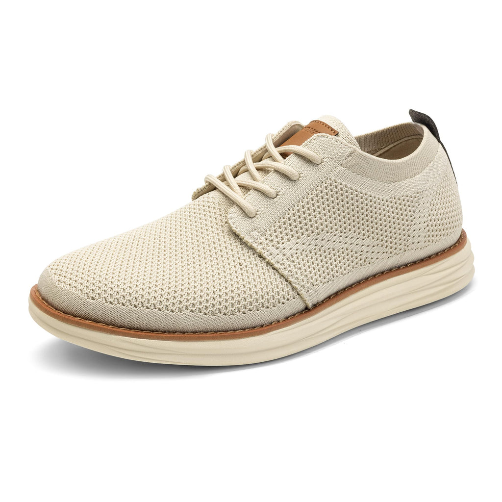 Bruno Marc Men's KnitFlex Breeze Mesh Sneakers Oxfords Lace-Up Lightweight Casual Walking Shoes,Size 10.5,Apricot,GRAND-01