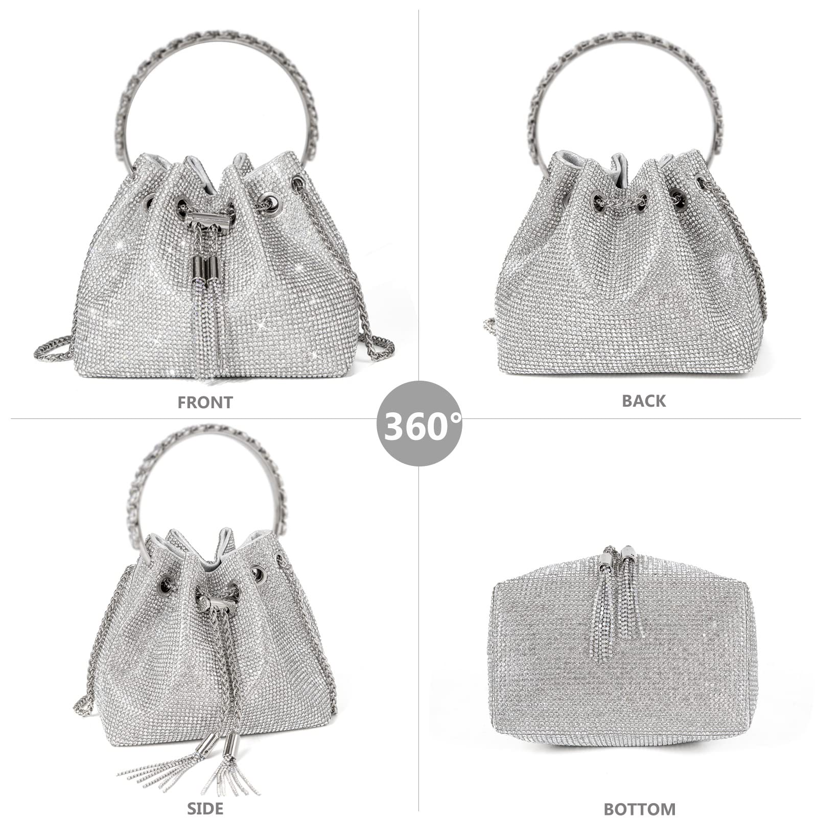 Sweetovo Bling Glitter Purses for Women Fashion Handbags Crossbody Bags Evening Luxury Bags for Party Prom