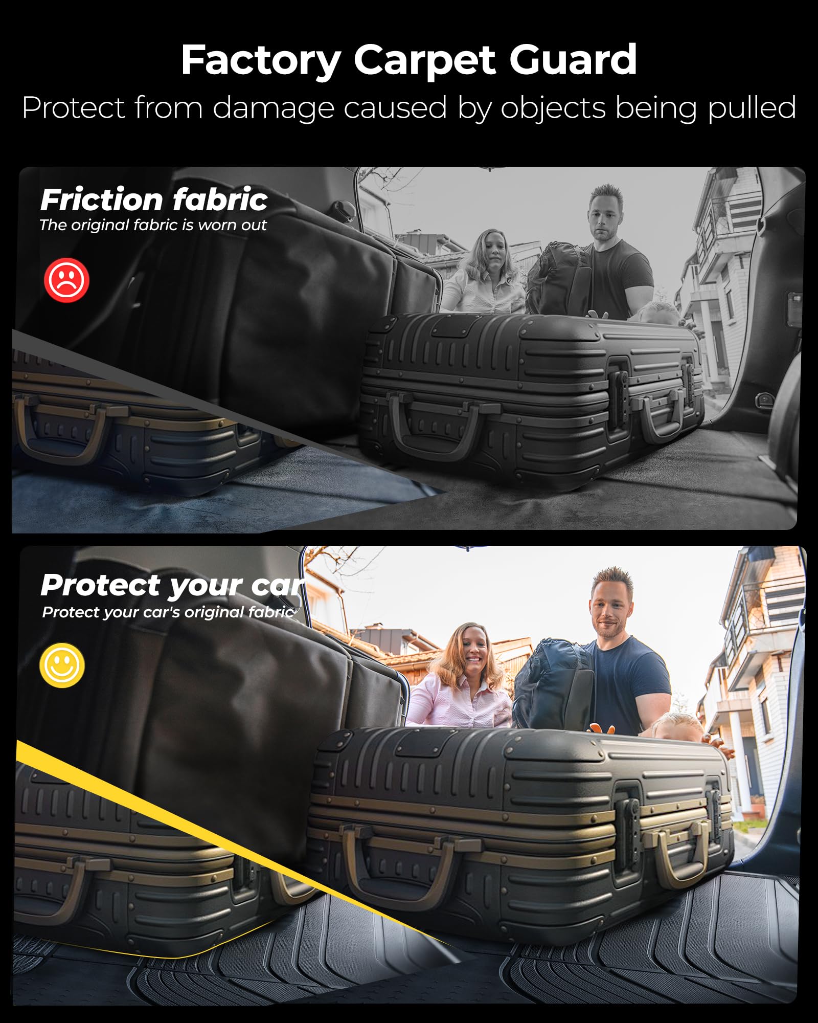 3W Floor Mats&Cargo Liner Fit for 2019-2024 2025 Mercedes-Benz G Class SUV TPE All Weather Custom Fit for G500/G550/G580/AMG G63 1st & 2nd Row with Trunk Mat Full Set Car Mats, Black