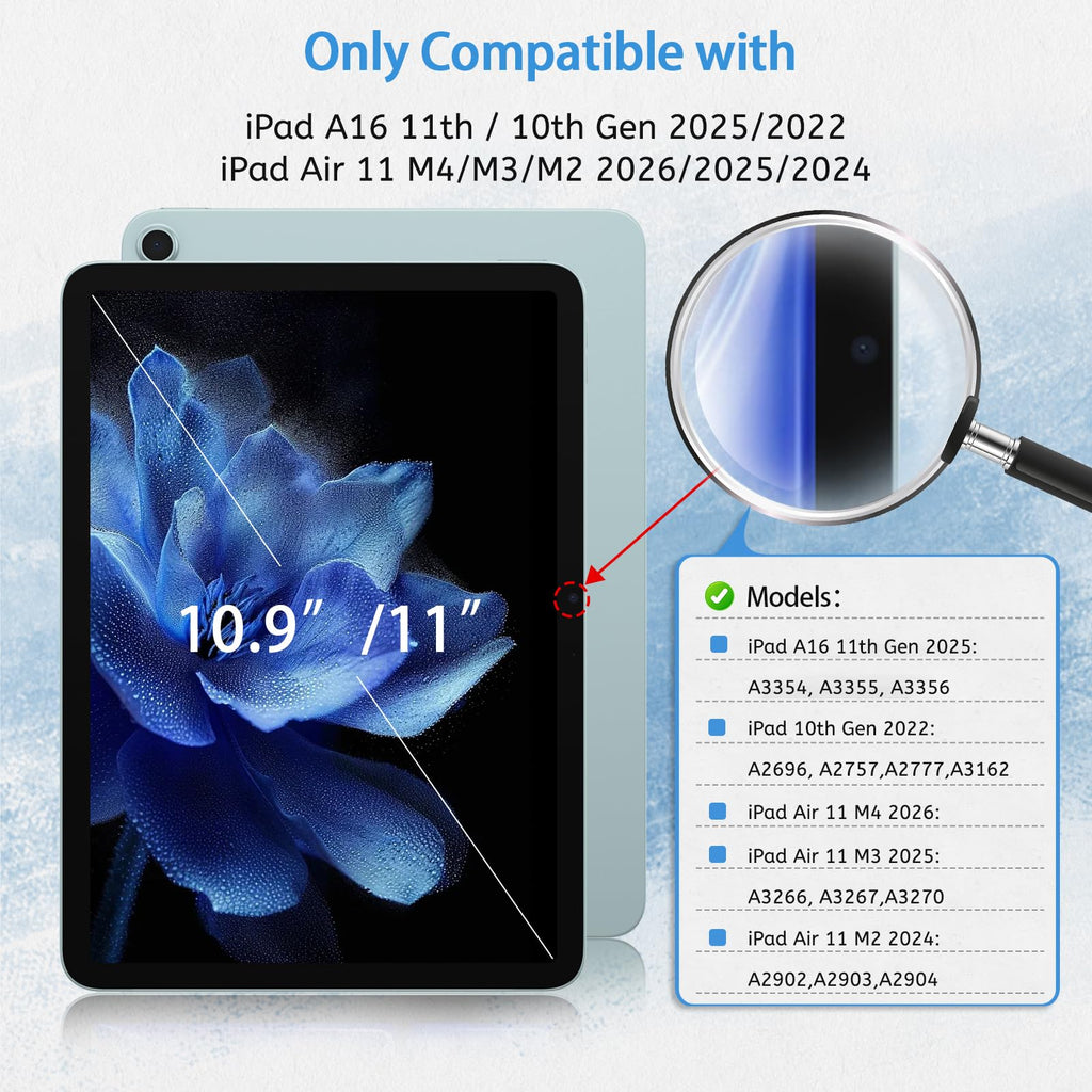MOBDIK 2 Pack Paperfeel Screen Protector Compatible with iPad A16 11th/10th Generation 2025/2022 & iPad Air 11 M4/M3/M2 2026/2025/2024, Crafted for Natural Writing, Anti Glare, Easy Installation