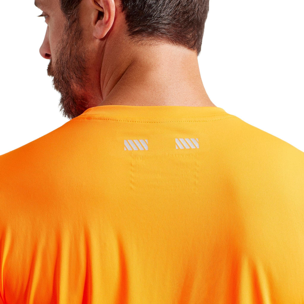 TRUEWERK B1 Sun Short Sleeve Tee for Men, Sun Protection Shirts, Moisture Wicking, UPF +50 Thermo Regulating Shirt, Viz Orange, XL