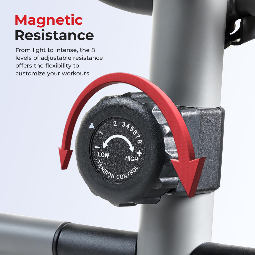 Sunny Health & Fitness Essential Magnetic Resistance 2-in-1 Cross Trainer Elliptical Bike, with Digital Performance Monitor, Optional Bluetooth with Exclusive SunnyFit App - SF-E322004