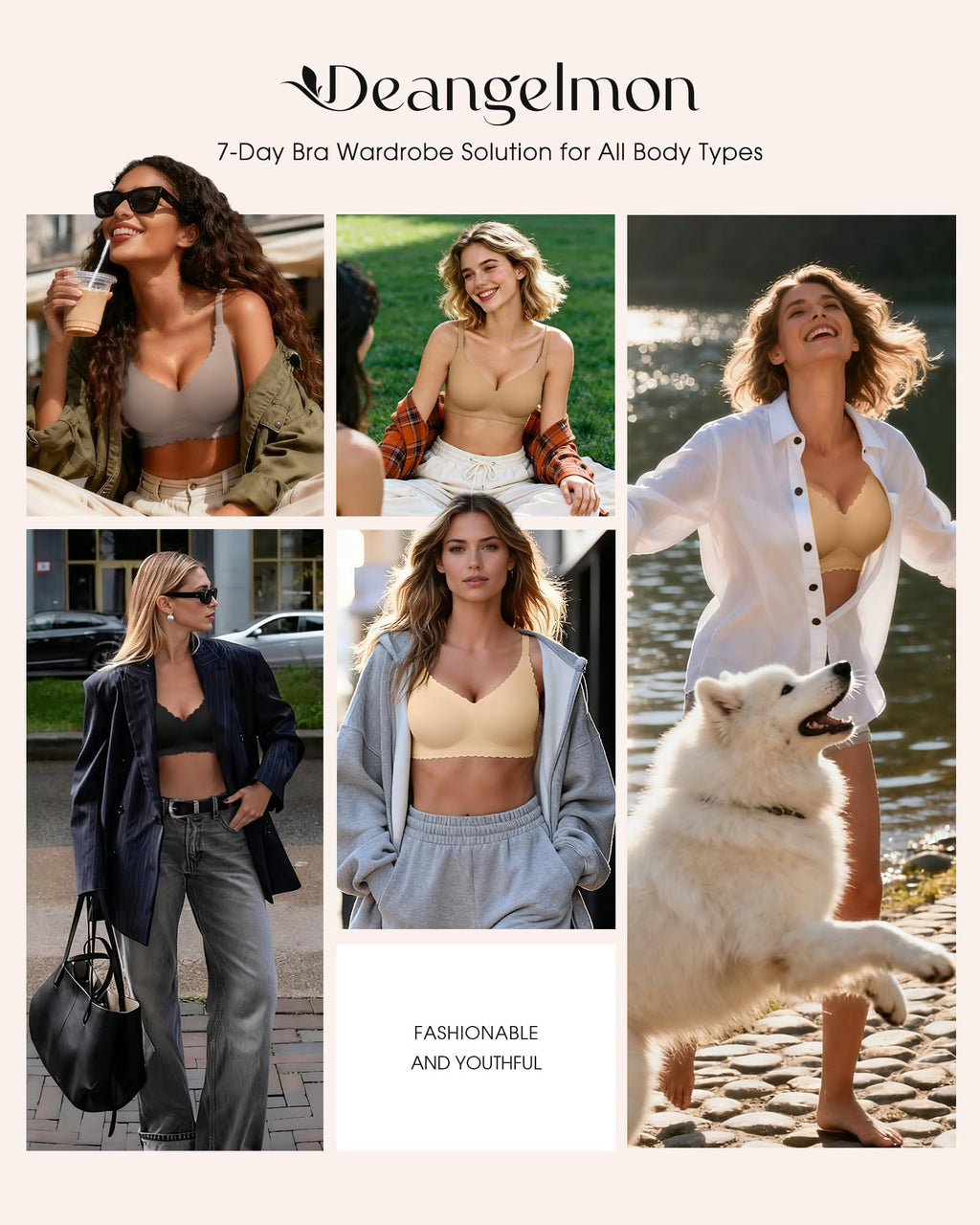 Wireless Seamless Bras for Women with Support - No Wire Push Up Womens Bra - No Underwire Padded Comfort Bralettes Breast Lift for Back Fat - Coverage Comfortable Bralette Wirefree 3 Pack(3P1,M)