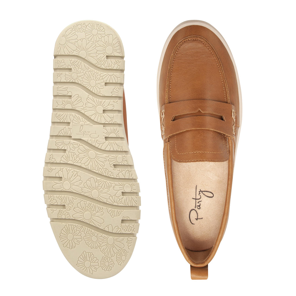 PARTY Loafers for Women, Comfortable Women's Loafers, Casual Dress and Work Slip-Ons, Camel, 7.5