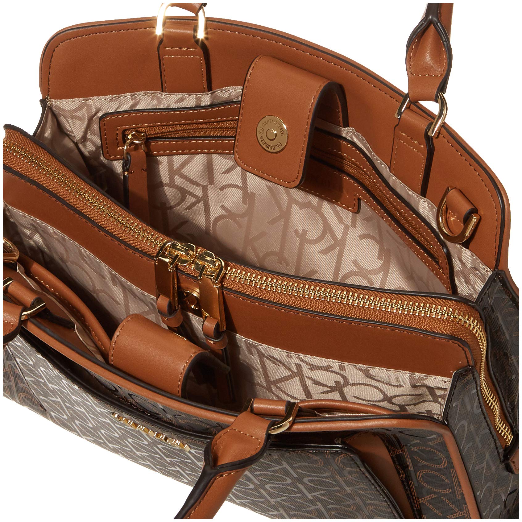 Calvin Klein Margot Textured Logo Emboss Satchel