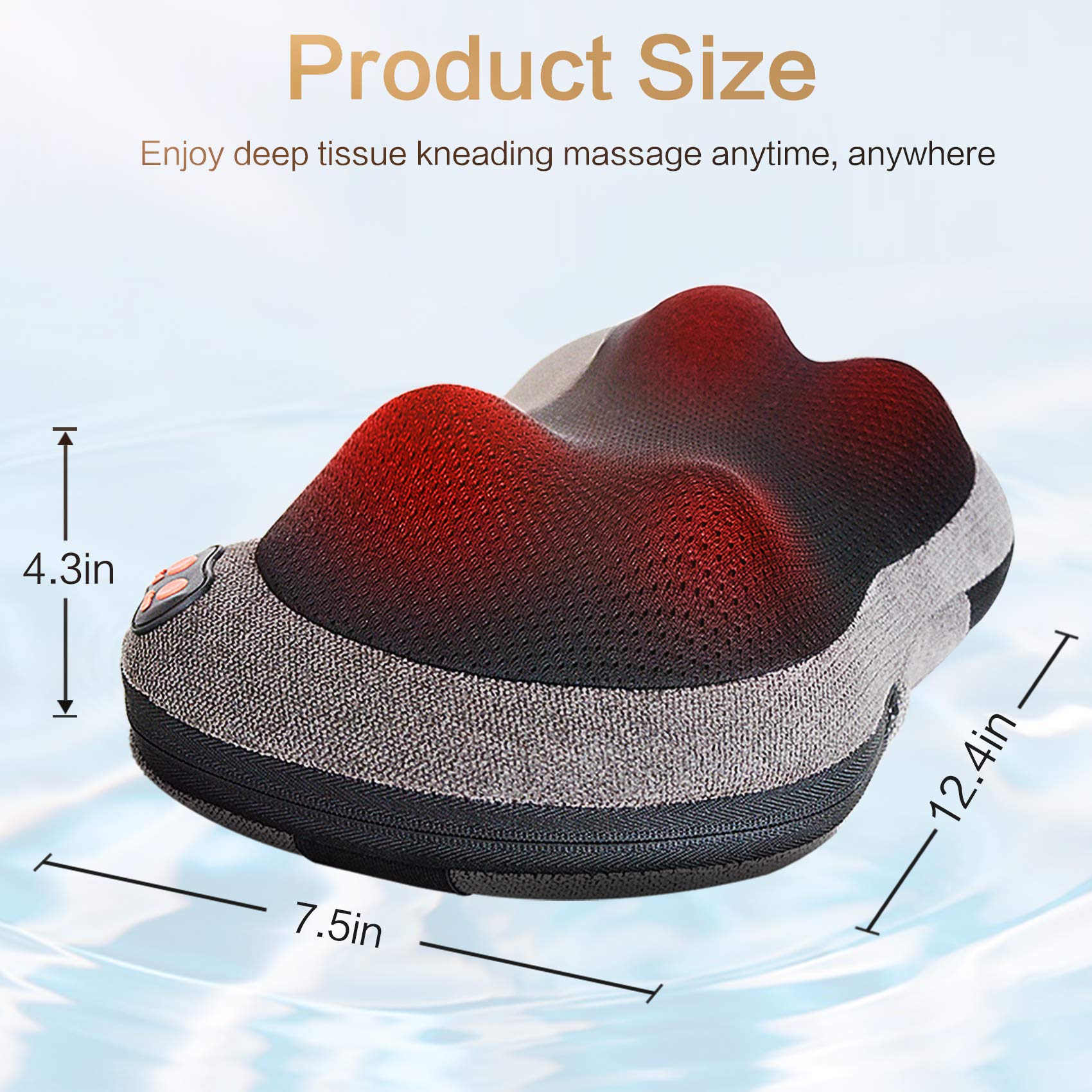 Papillon Shiatsu Back Massager with Heat, Deep Tissue Massage Pillow for Neck,Shoulder,Foot & Lower Back Pain Relief,Electric Kneading Massager for Home, Office, Car-Gifts for Mom, Dad, Men, Women