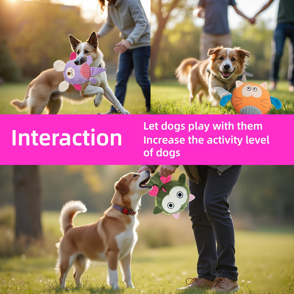 GZQKUSO 5-Pack Squeaky Dog Toys, Stuffed Plush Dog Toys with Squeak Crinkle Sounds to Keep Dogs Busy, Puppy Toys for Small, Medium, and Large Dogs