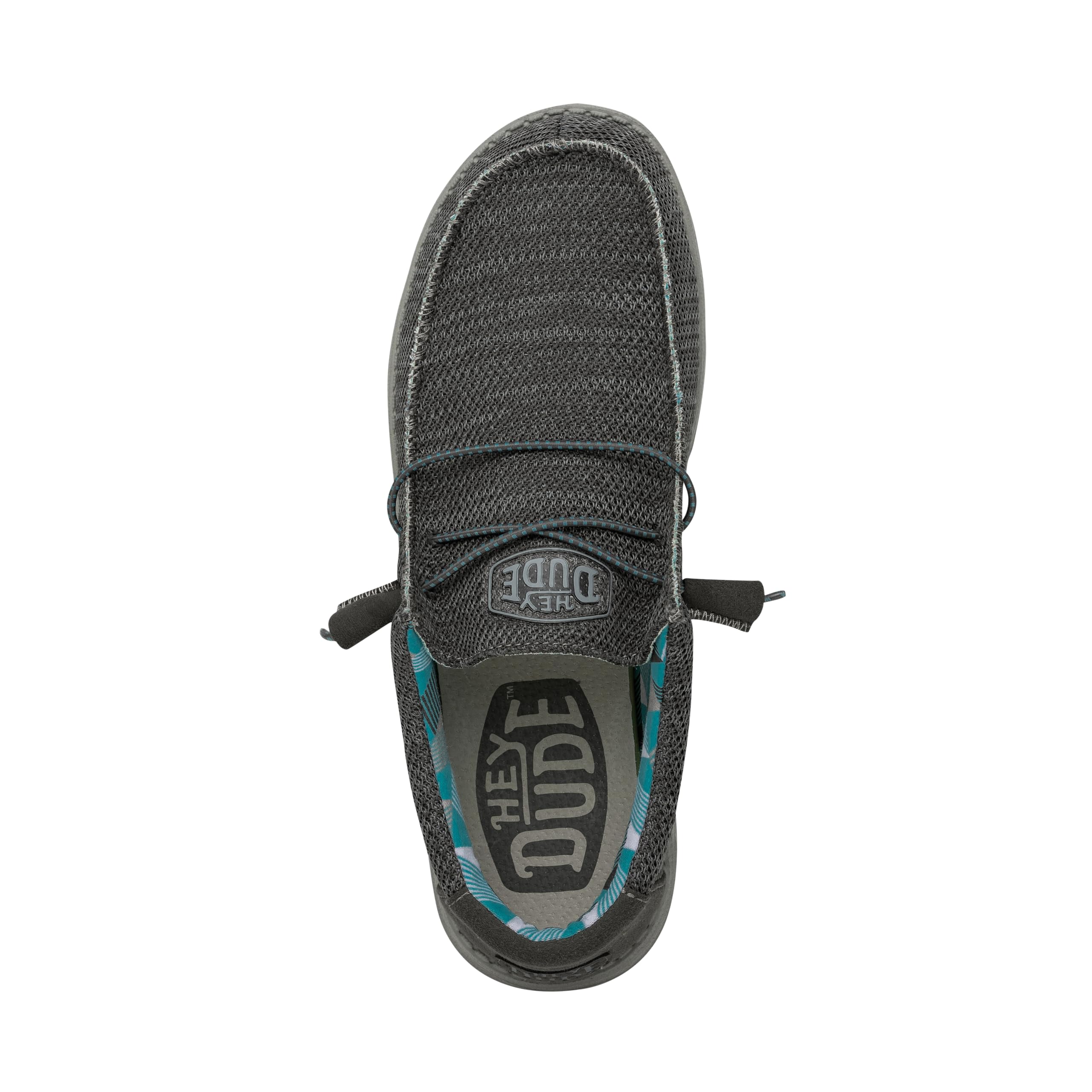 HEYDUDE Men's Wally Sox | Mens Shoes | Men's Lace Up Loafers | Comfortable & Light-Weight Charcoal