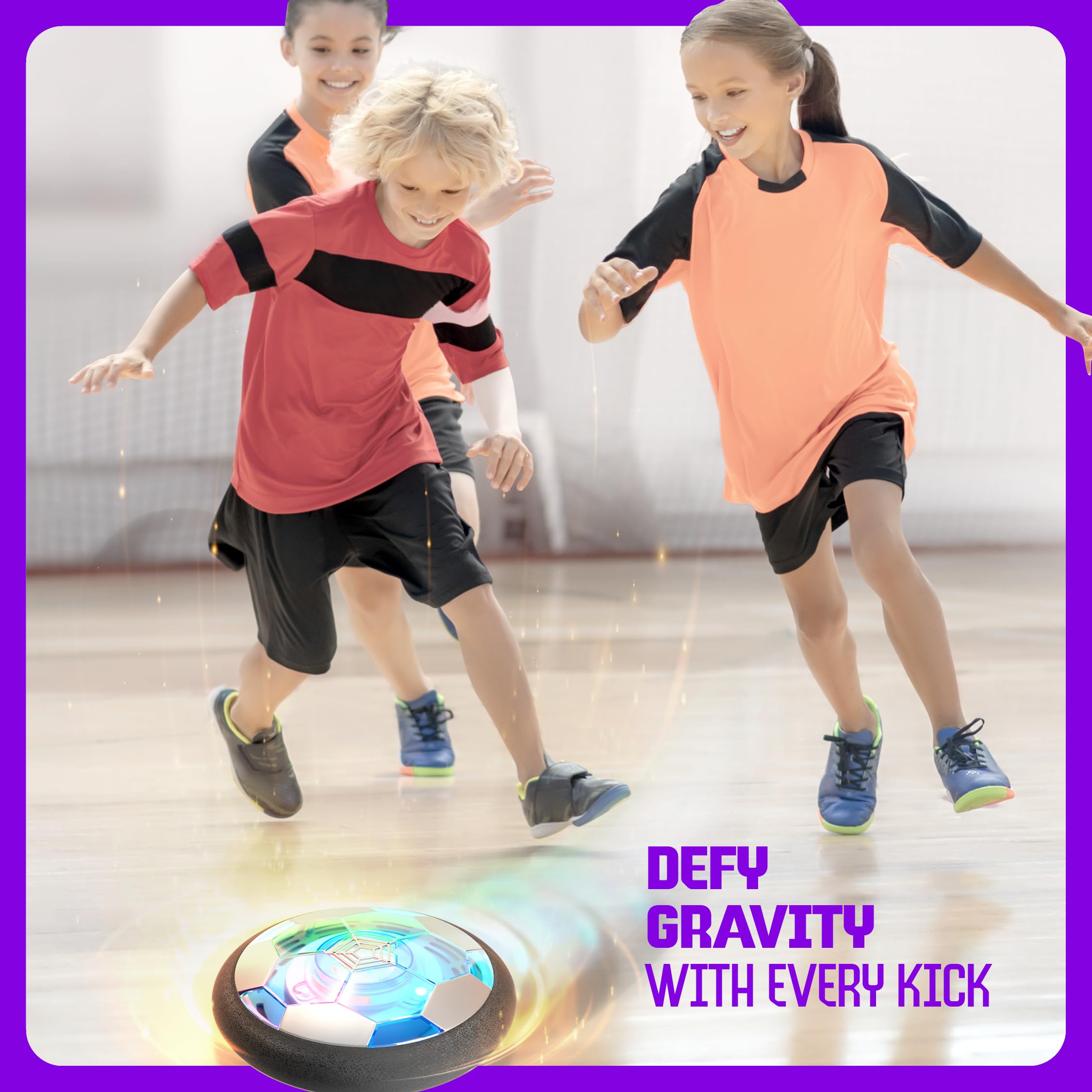 Ninja Blast Hover Soccer Light-Up Ball, Birthday Gift for Boys, Indoor Toy Games, Kids Gifts for Age 5, 6, 7, 8, 9, 10, 11, 12 Years Old, Boy Toys for Age 3 Years and Up.