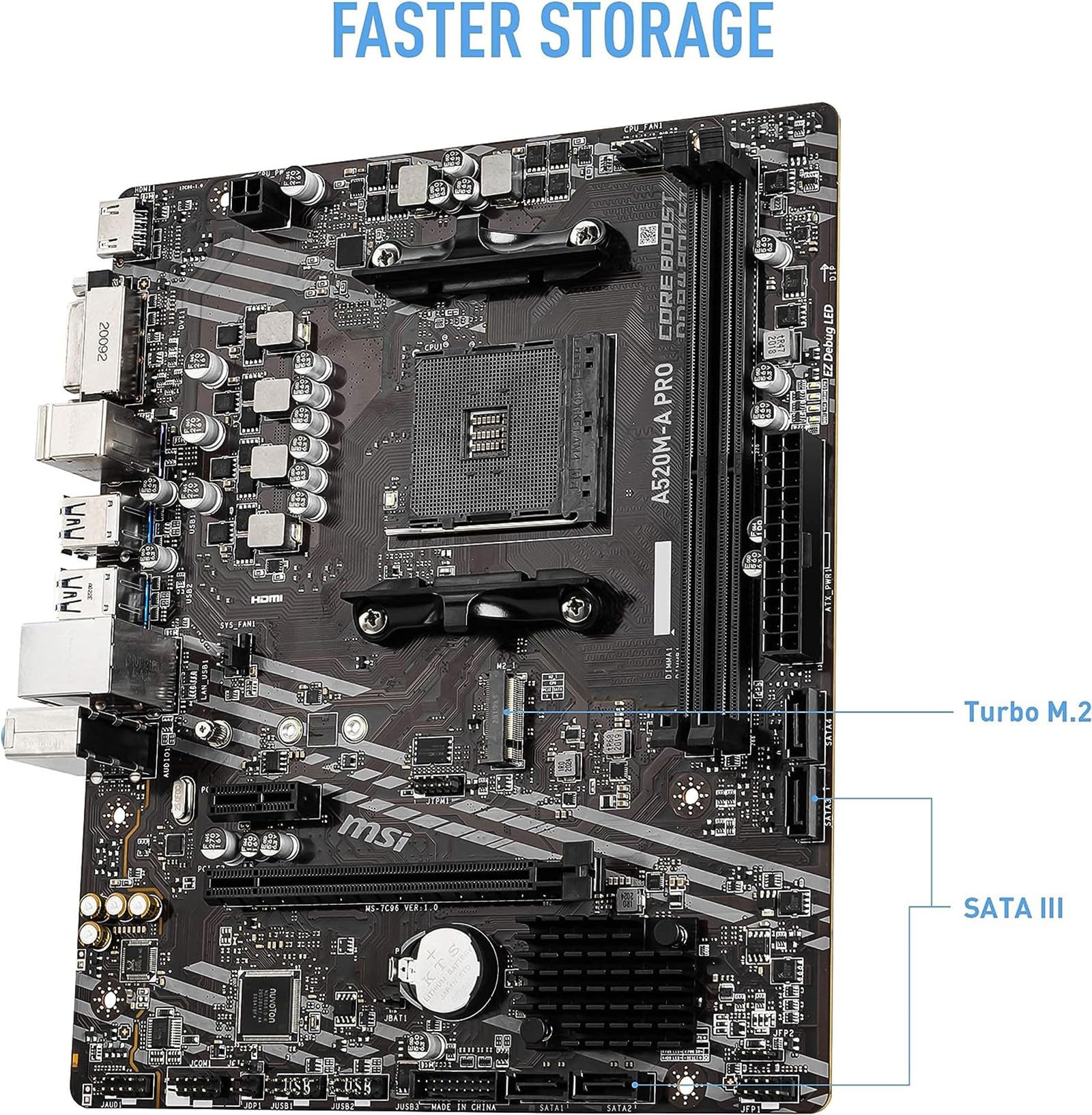 INLAND AMD Ryzen 5 5500 Unlocked Desktop Processor with MSI A520M-A PRO Gaming Motherboard (AMD AM4, DDR4, PCIe 4.0, Micro-ATX),