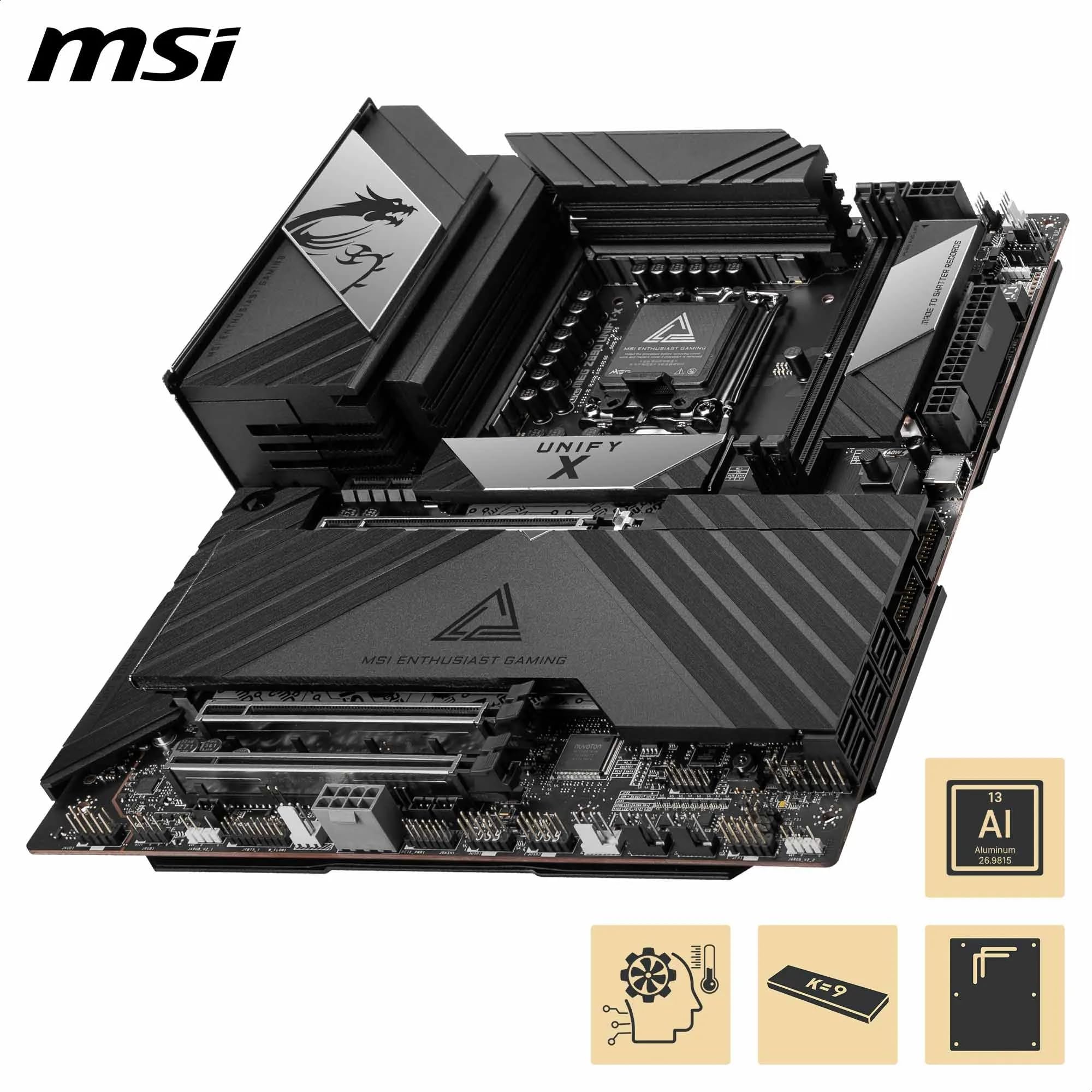 MSI MEG Z890 Unify-X Motherboard, ATX - Supports Intel Core Ultra Processors (Series 2), LGA 1851-110A SPS, DDR5 Memory (9600+ MT/s OC), PCIe 5.0 & 4.0 x16, M.2 Gen5, Thunderbolt 4, Wi-Fi 7, 5G LAN