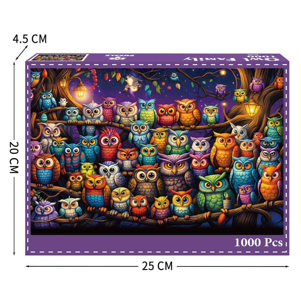 TangComplete - Owl Family Puzzles for Adults 1000 Pieces, Jigsaw Puzzles for Adults 1000 Piece, Challenging Game Toys, Impossible Puzzle, Family Decoration Puzzle