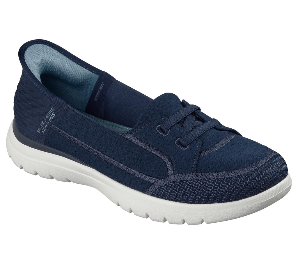Skechers Women's Slip-ins: On-The-Go Flex - Top Notch Loafer Flat, Navy/Gray, 8