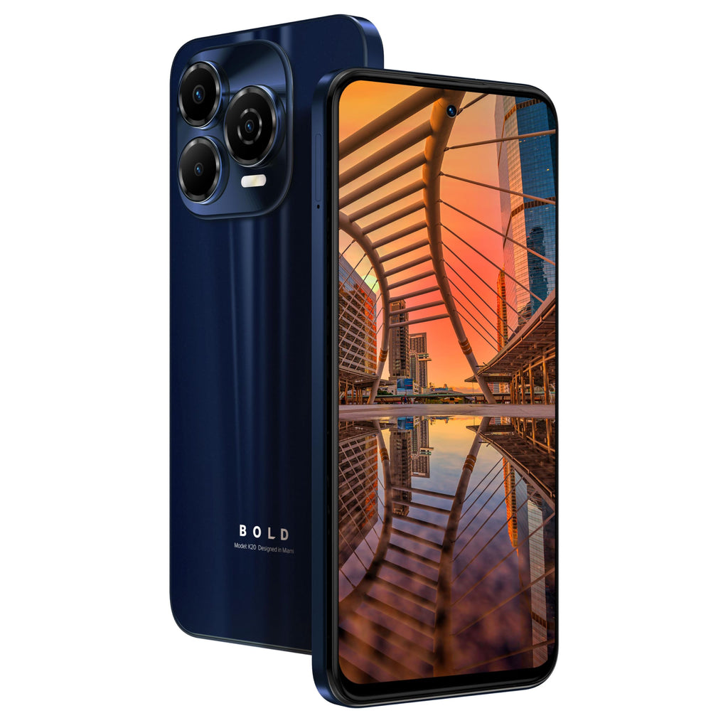 Bold K20 | 2025 | All-Day Battery | Unlocked | 6.7” HD+ Infinity Dot Display | 256/4GB | Triple 50MP Camera | US Version | US Warranty | (Blue)