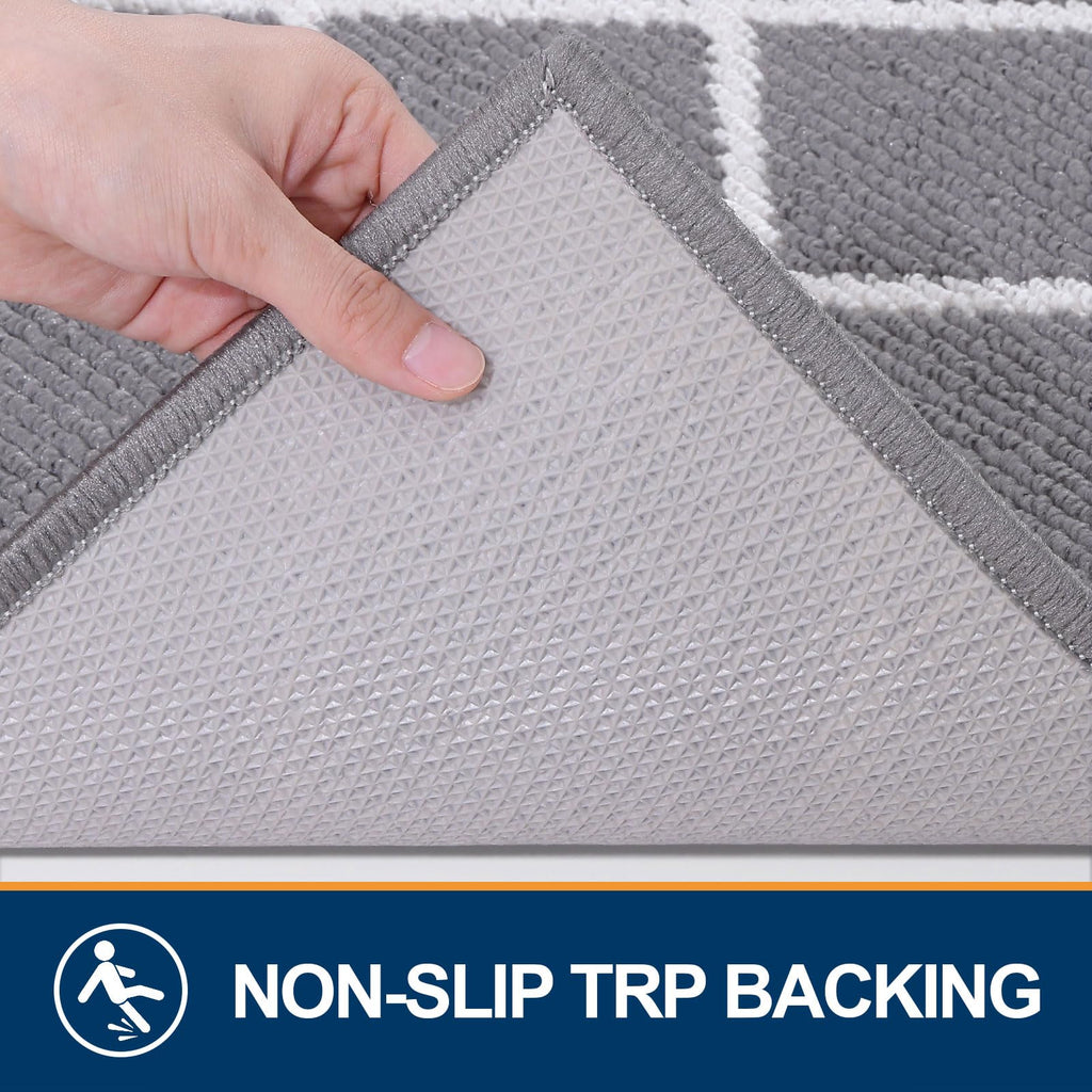 Finchitty Indoor Door Mat, Dirt Resistant and Absorbent, Low-Profile, Non-Slip, Washable Inside Floor Mats for Front Door, Back, and Entrance, 36" x 24", Grey