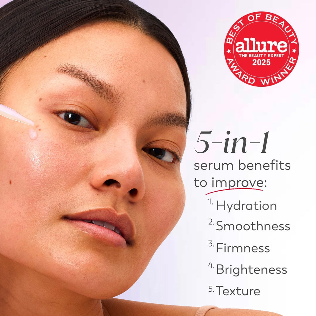 Olay Super Serum - Niacinamide, Vitamin C & E, Collagen Peptide, AHA - 5-in-1 Skin Care Benefits for Face - Healthy Glow, Brightening, Hydrating, Smoothing, Firming, Evens Tone, Anti-Aging, 1.7 Oz