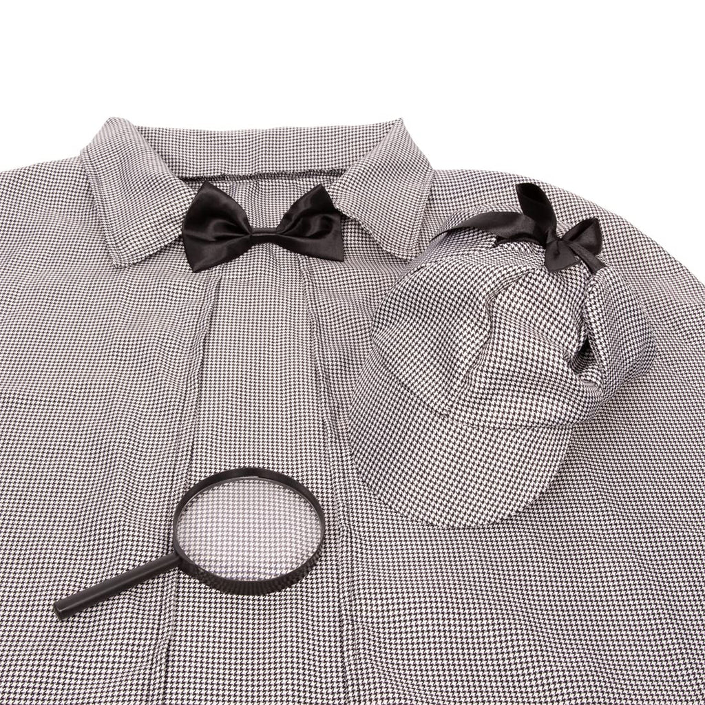 Tigerdoe – Detective Costume Adults – 3 Pc Set – Detective Hat with Cape and Magnifying Glass – Spy Costume Accessories set