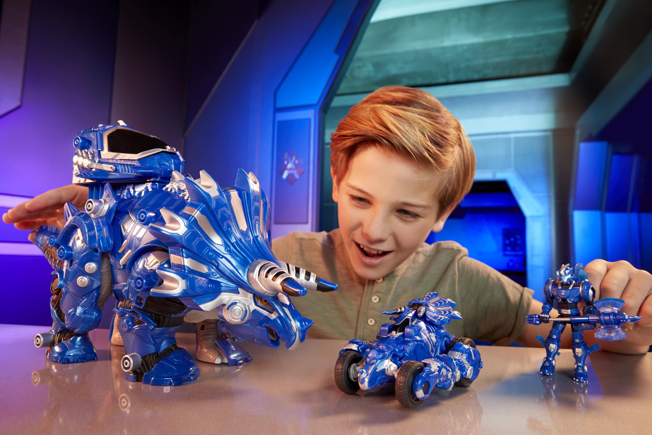 Armorsaurs Evolver Cobalt Transforming Dinosaur to Vehicle Toy, 2-in-1 Dino Figure with Multi-Step Conversion, Kids, Boys, Girls, Ages 6+