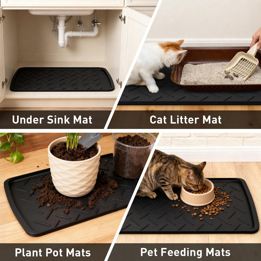 TonTool Boot Trays Heavy Duty Rubber Mat with Lip, Waterproof Shoe Mat Tray for Entryway Shoe Tray Multi-Purpose for Indoor or Outdoor 27.56 x 15.75inch