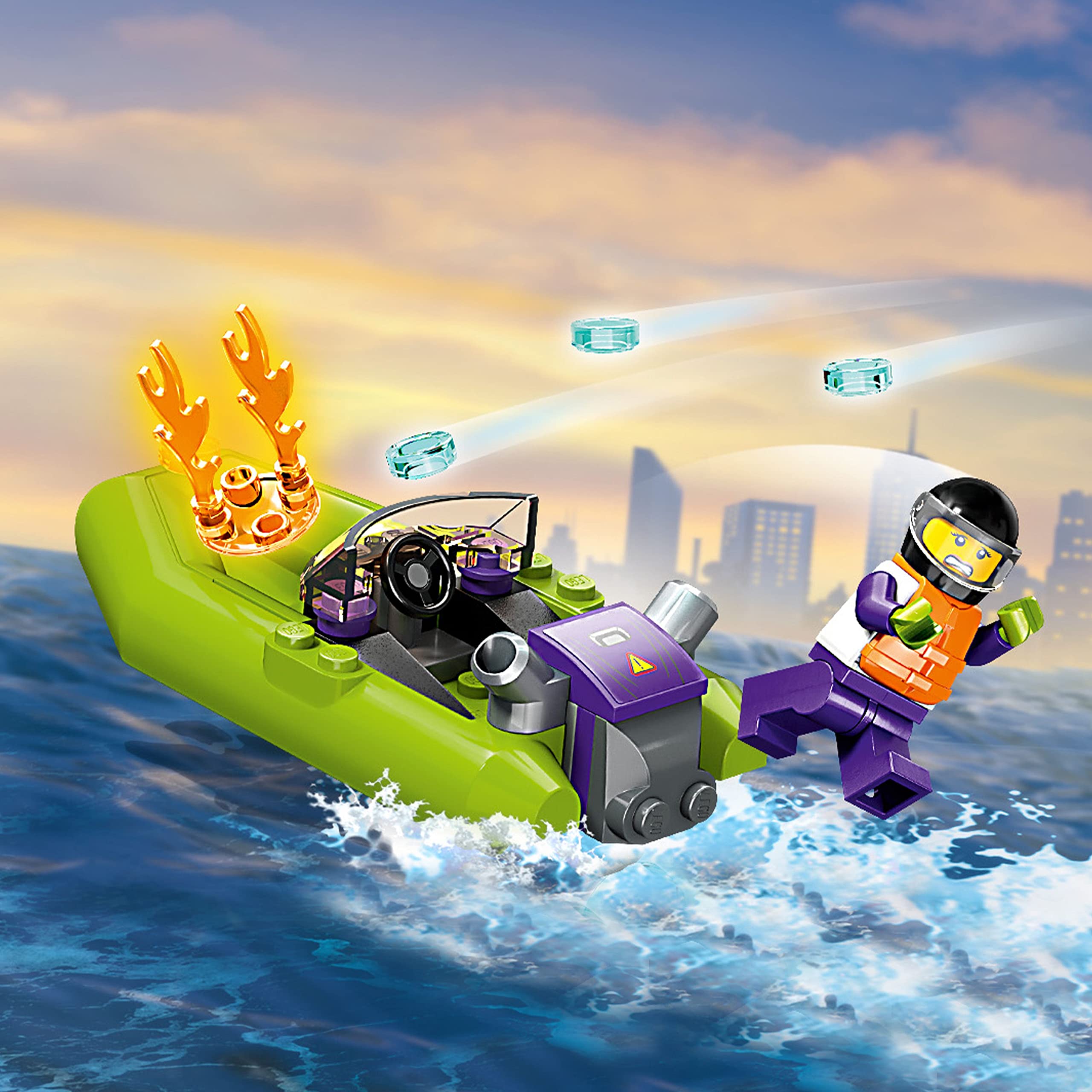 LEGO City Fire Rescue Boat Building Set - Floatable Boat Toy for Boys & Girls, Ages 5+ - Kids Pretend Play Toy for Preschool - Gift for Birthdays - 60373